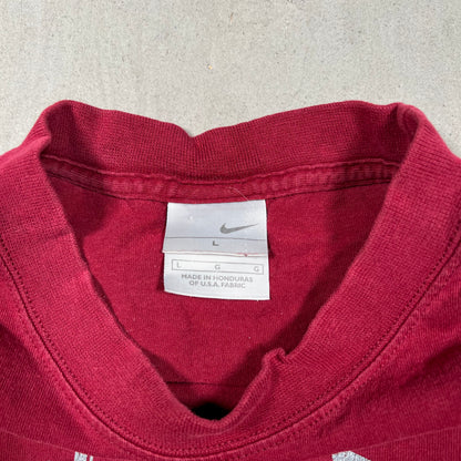 Y2K Nike Silver Tag Maroon "Break Em Down" Longsleeve Size Large USED v19804
