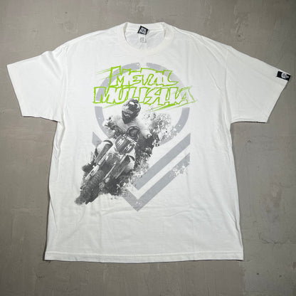 Y2K Metal Mulisha White Dirtbike Tee Size XL USED v19805