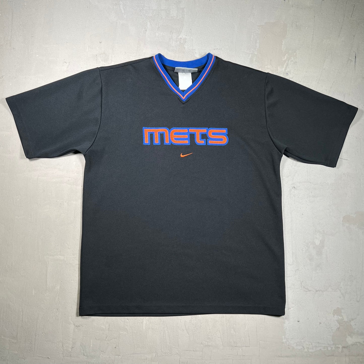 Y2K Nike Silver Tag Mets Warmup Jersey Black Size XL USED v19796