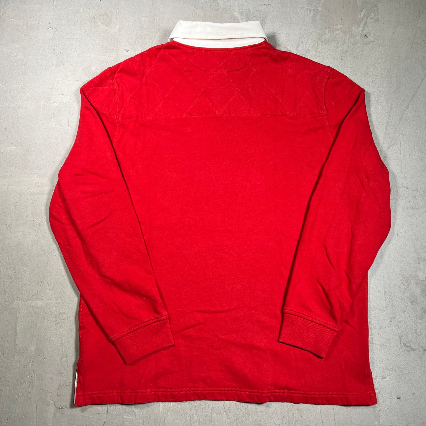 Y2K Polo Ralp Lauren Red Longlseeve Rugby Size Large USED v19798