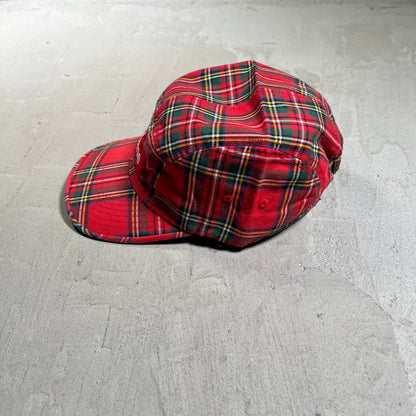 Supreme Washed Chino Twill Camp Cap Red Tartan NEW x17959