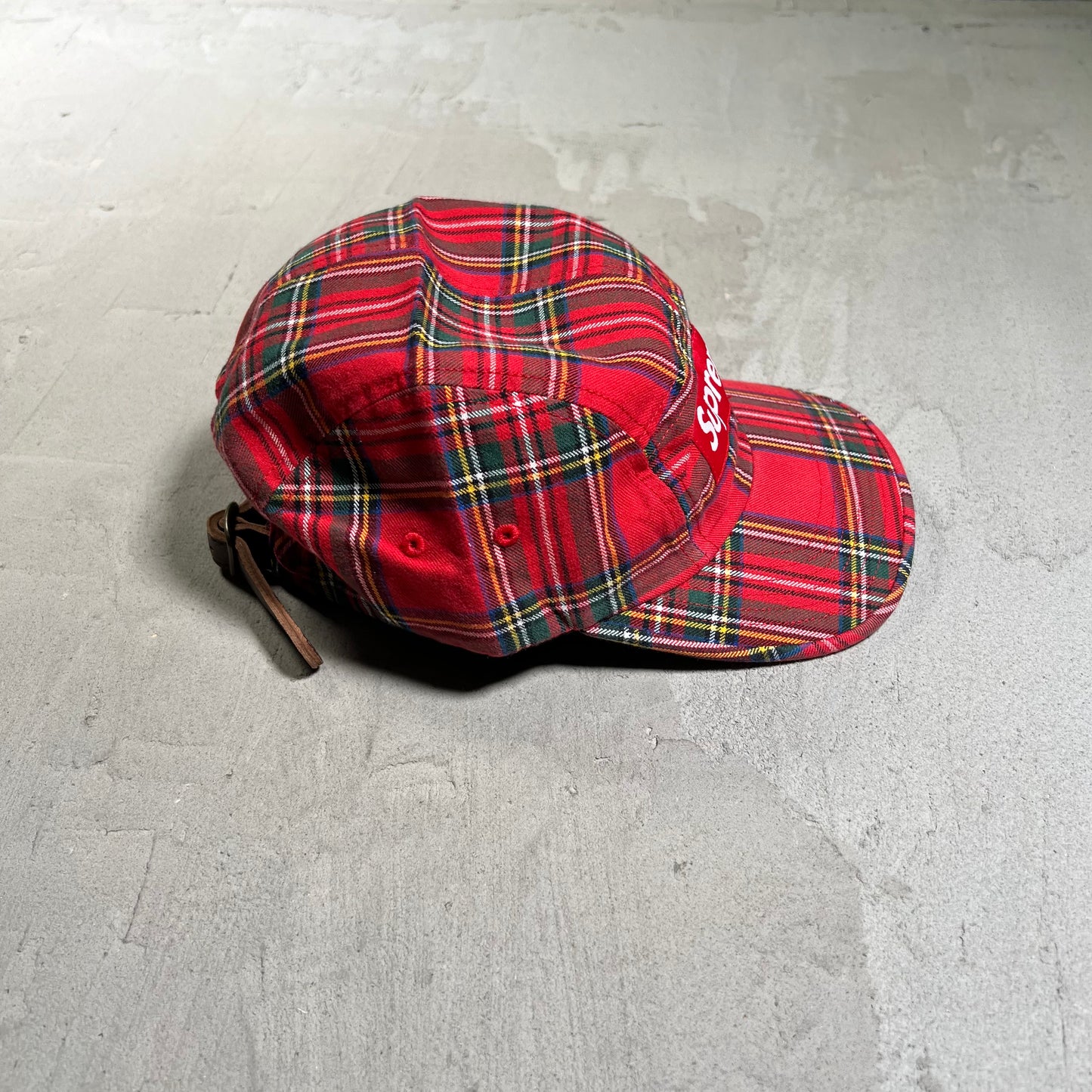 Supreme Washed Chino Twill Camp Cap Red Tartan NEW x17959