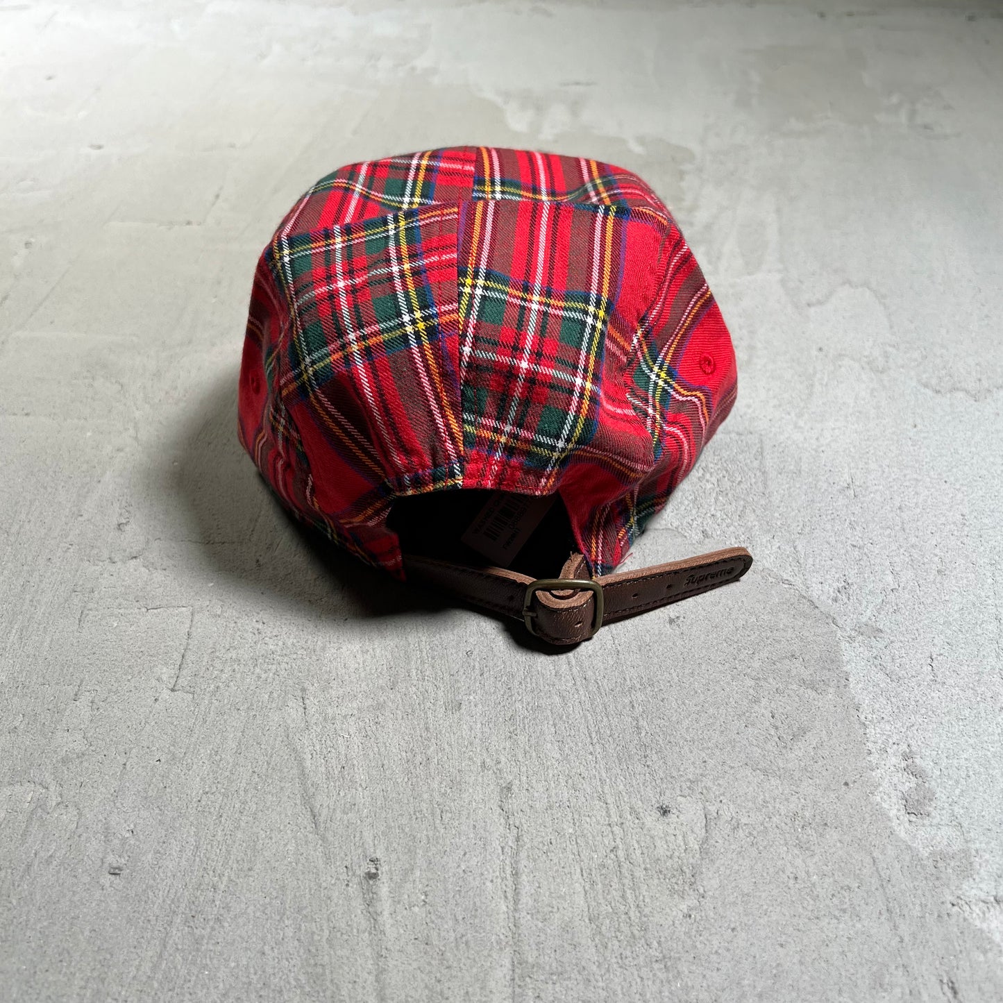 Supreme Washed Chino Twill Camp Cap Red Tartan NEW x17959