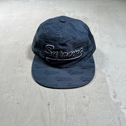 Supreme Jacquard Script 6-Panel Cap Navy (2019) NEW  X17962