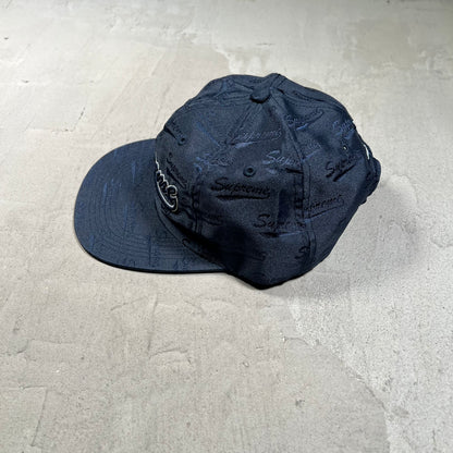 Supreme Jacquard Script 6-Panel Cap Navy (2019) NEW  X17962