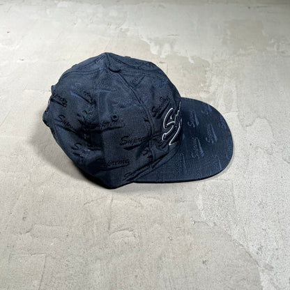 Supreme Jacquard Script 6-Panel Cap Navy (2019) NEW  X17962