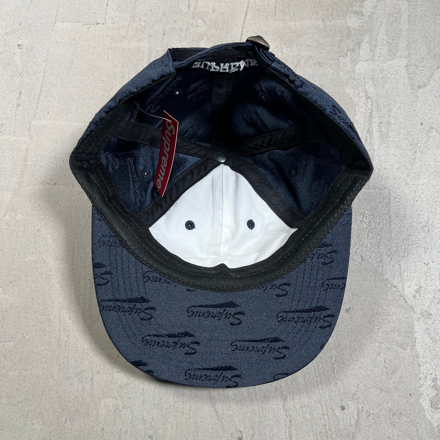 Supreme Jacquard Script 6-Panel Cap Navy (2019) NEW  X17962