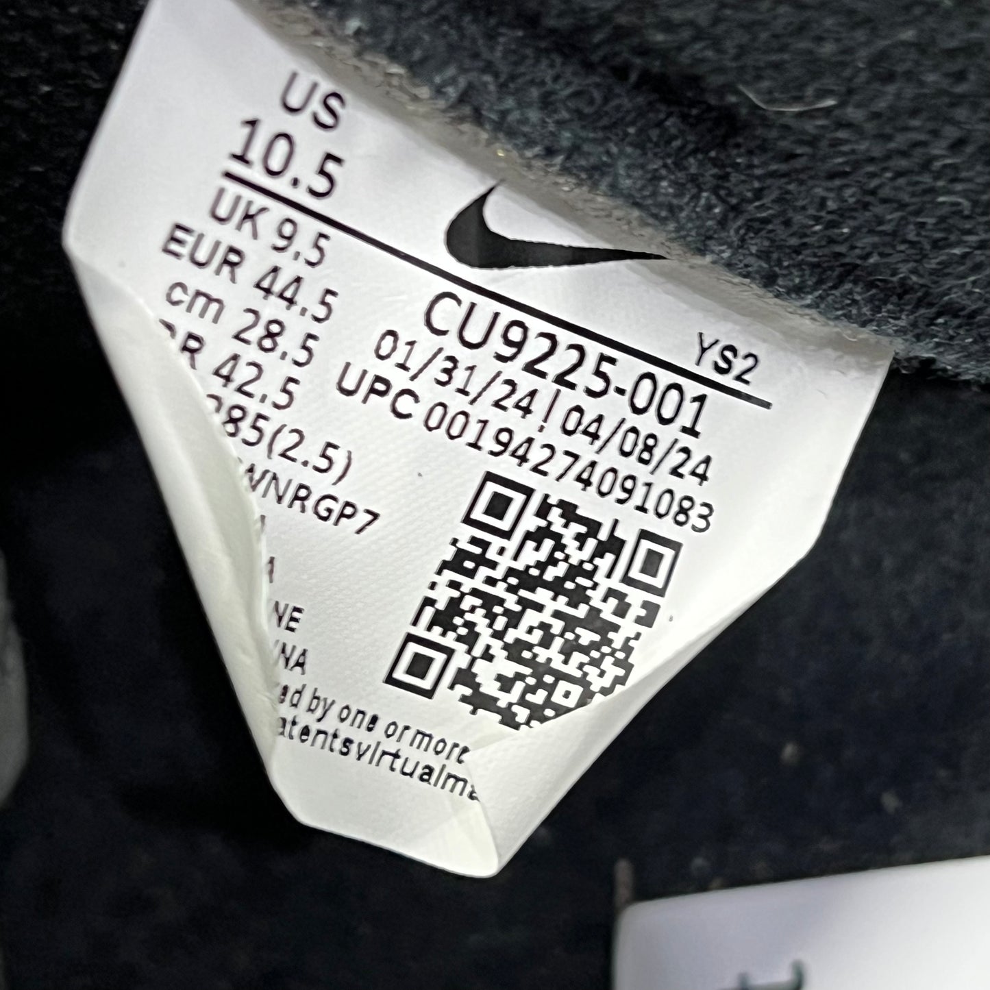 Nike Air Force One Black Supreme (2020) Size 10.5 NEW s22974