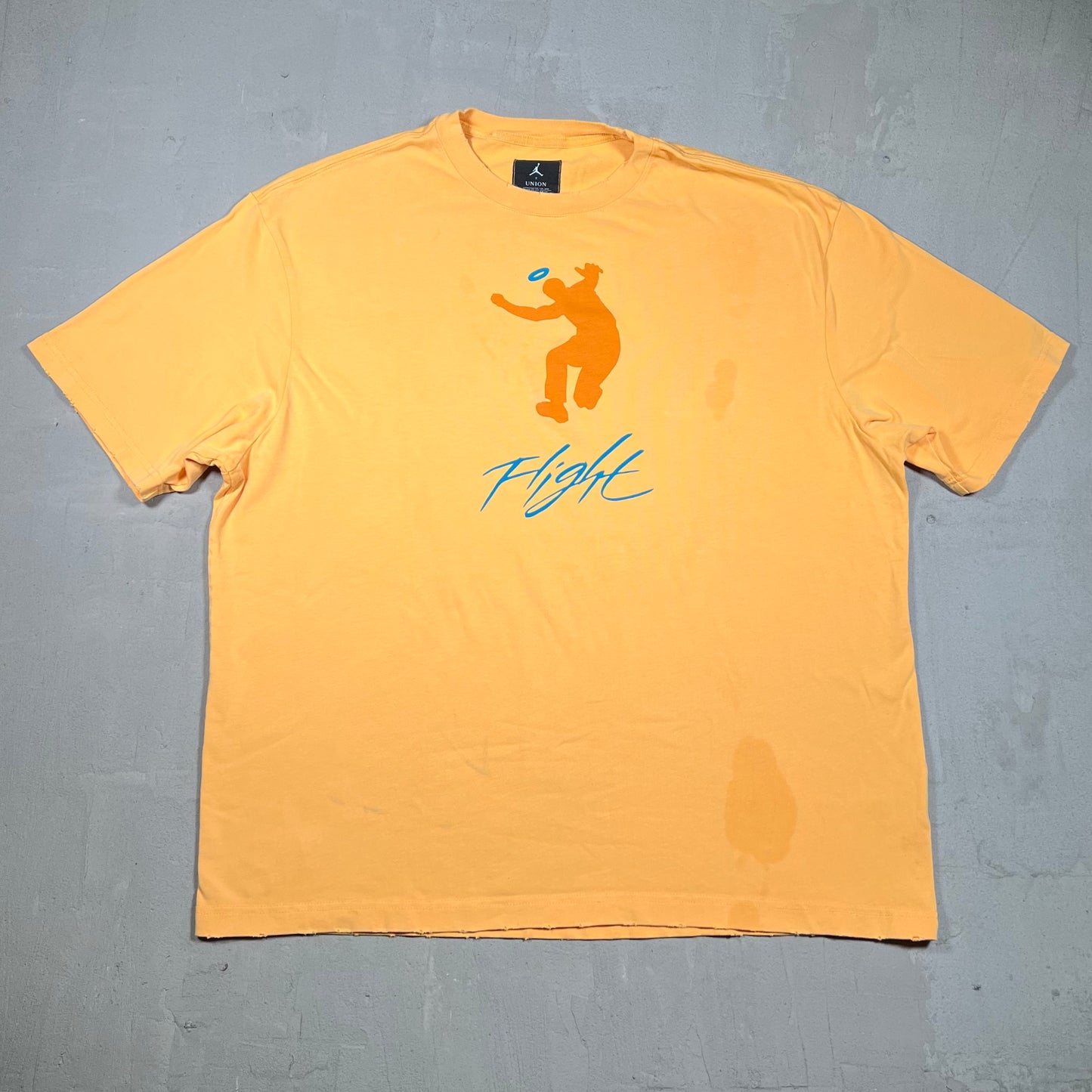 Union LA Jordan Yellow Logo Tee Size XL USED x17953