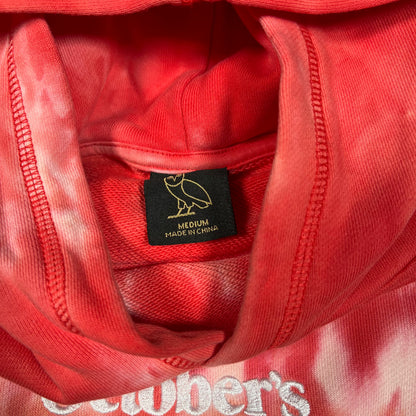 OVO Red Tie Dye Hoodie Size Medium USED x17955