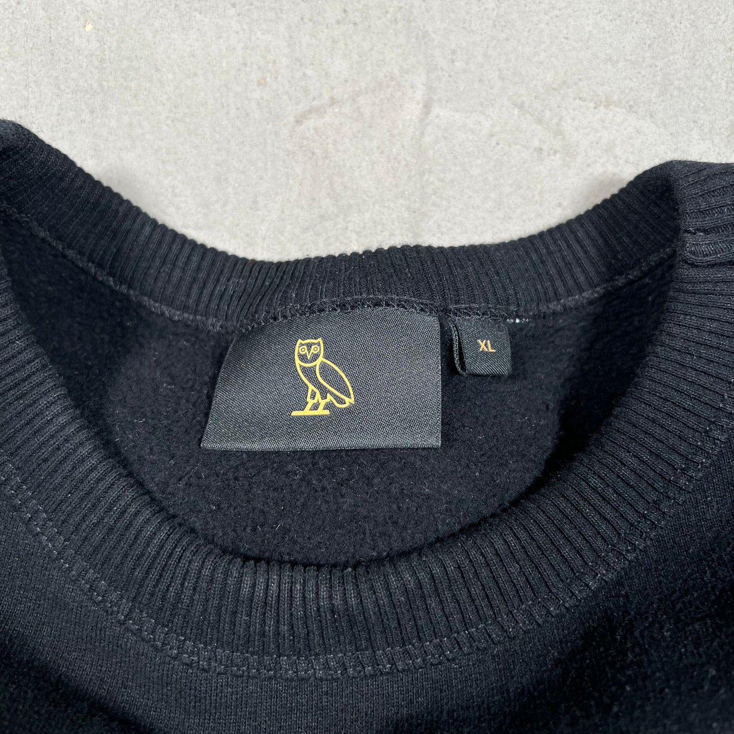 OVO Black Logo Rhinestone Crewneck Size XL USED x17957
