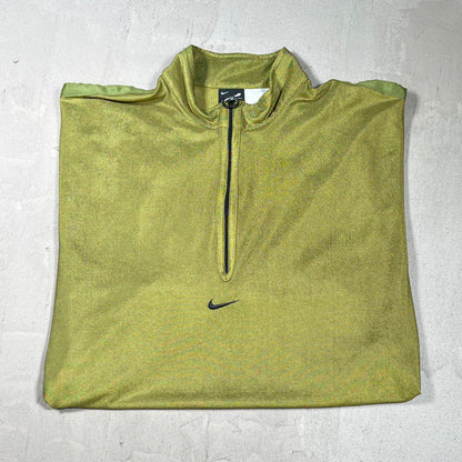 1990s Nike Agassi Dri Fit Green Quarter Zip Tee Size Medium USED v19830