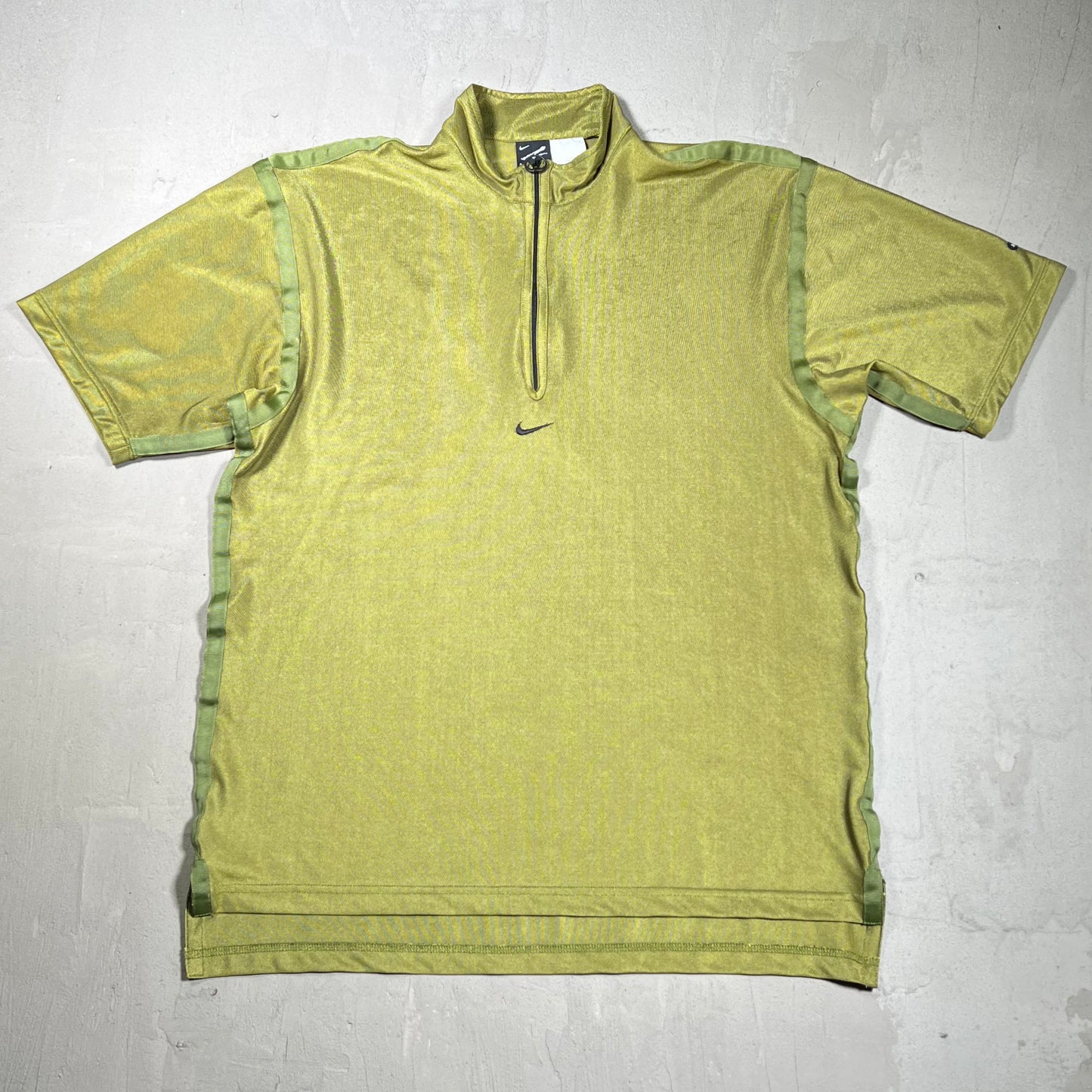 1990s Nike Agassi Dri Fit Green Quarter Zip Tee Size Medium USED v19830