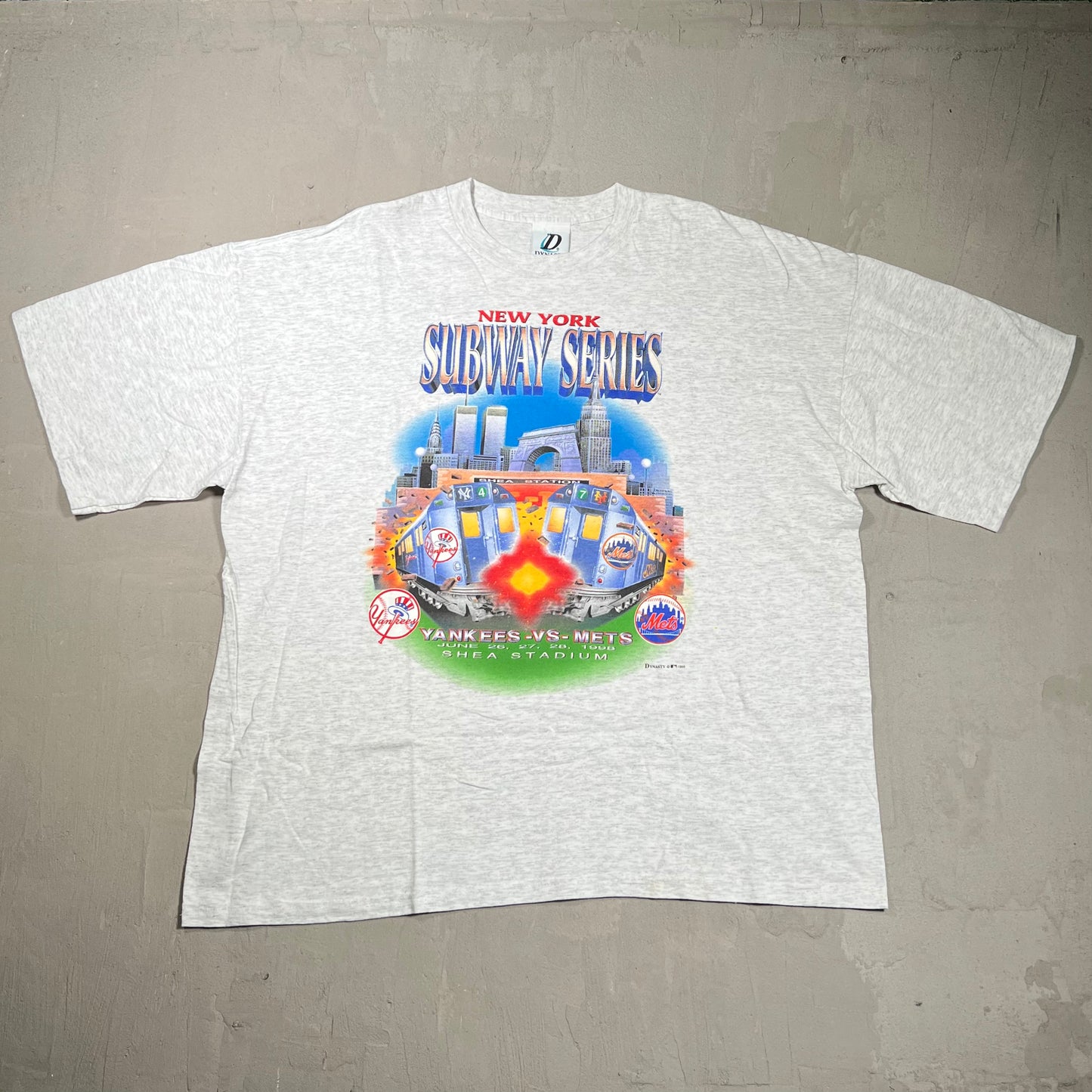 1998 Subway Series Grey Tee Size XL USED v19831