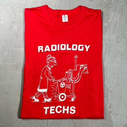 1980s "Radiology" Red Humor Tee Size Large USED v19834