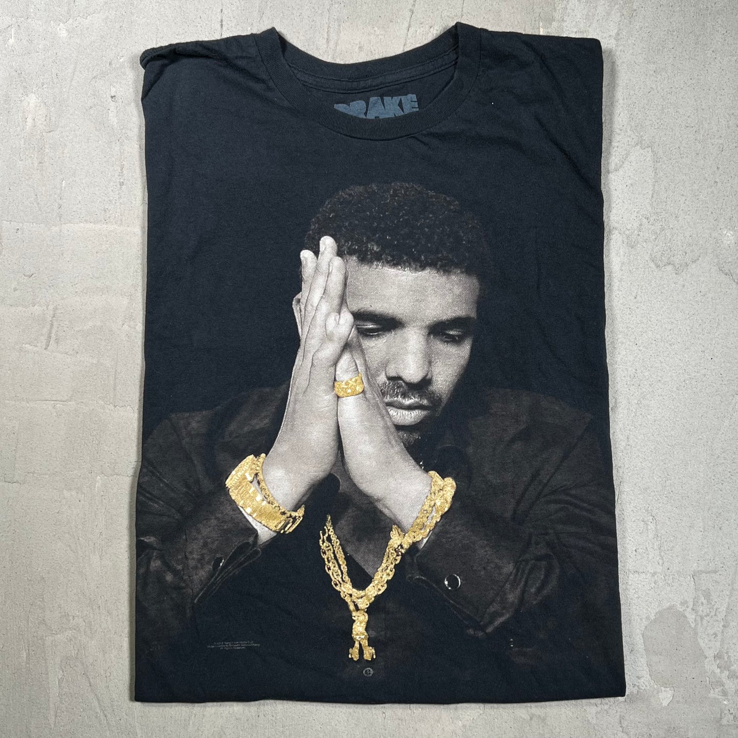Drake Take Care Cover Photo Black Tee Size XL USED x17997