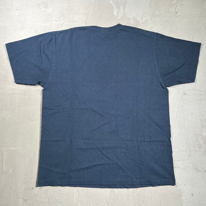 Bape Multi Color Camo Ape Head Navy Blue Tee Size Large USED x17994