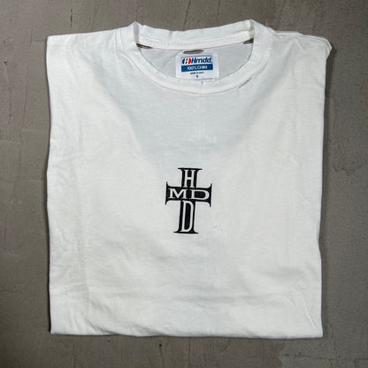 HMDD Cross Logos White Tee Size Small USED x18006