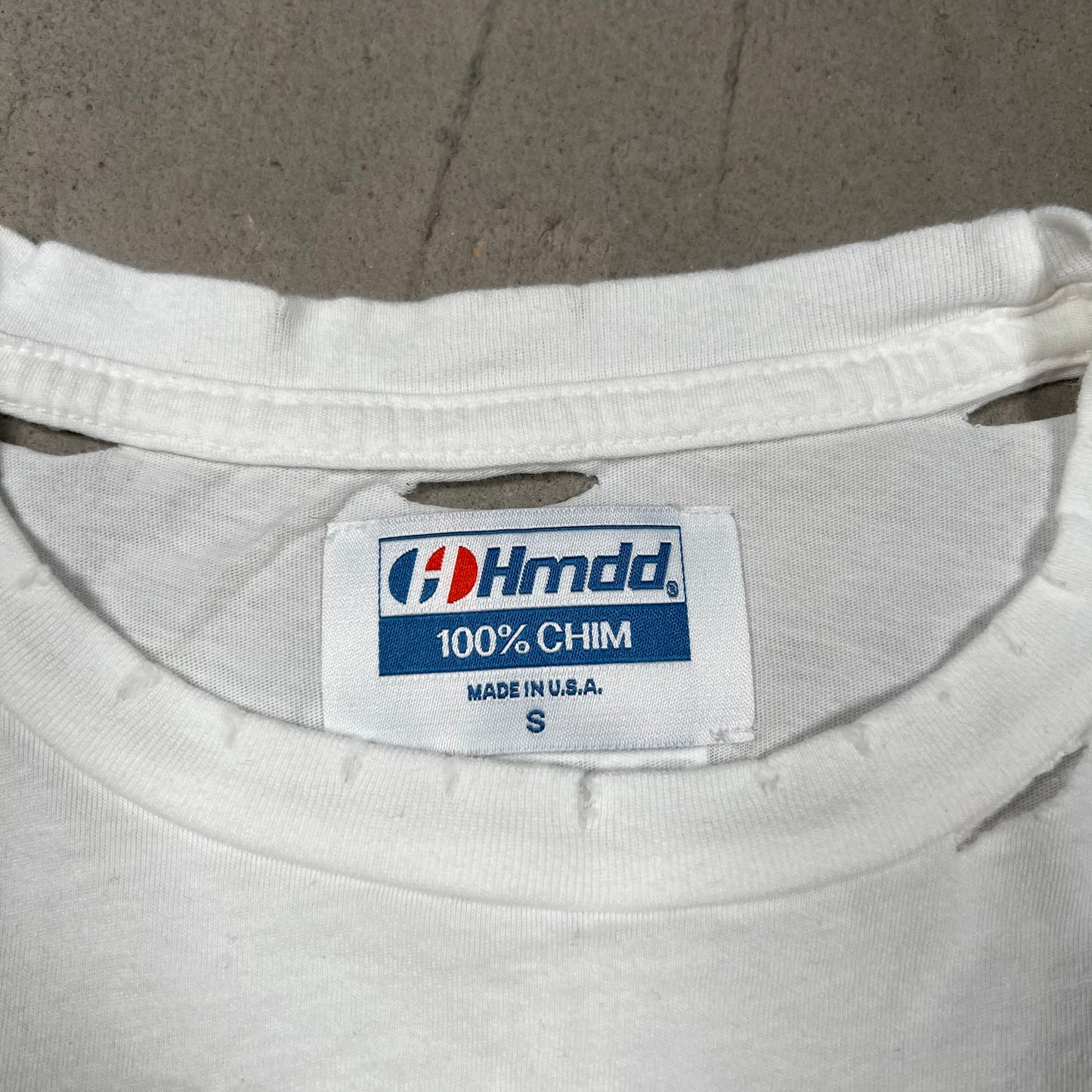 HMDD Cross Logos White Tee Size Small USED x18006
