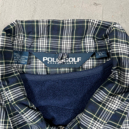 Y2K Polo Golf Plaid Jacket w/ Fleece Vest Liner Size XL USED v19829
