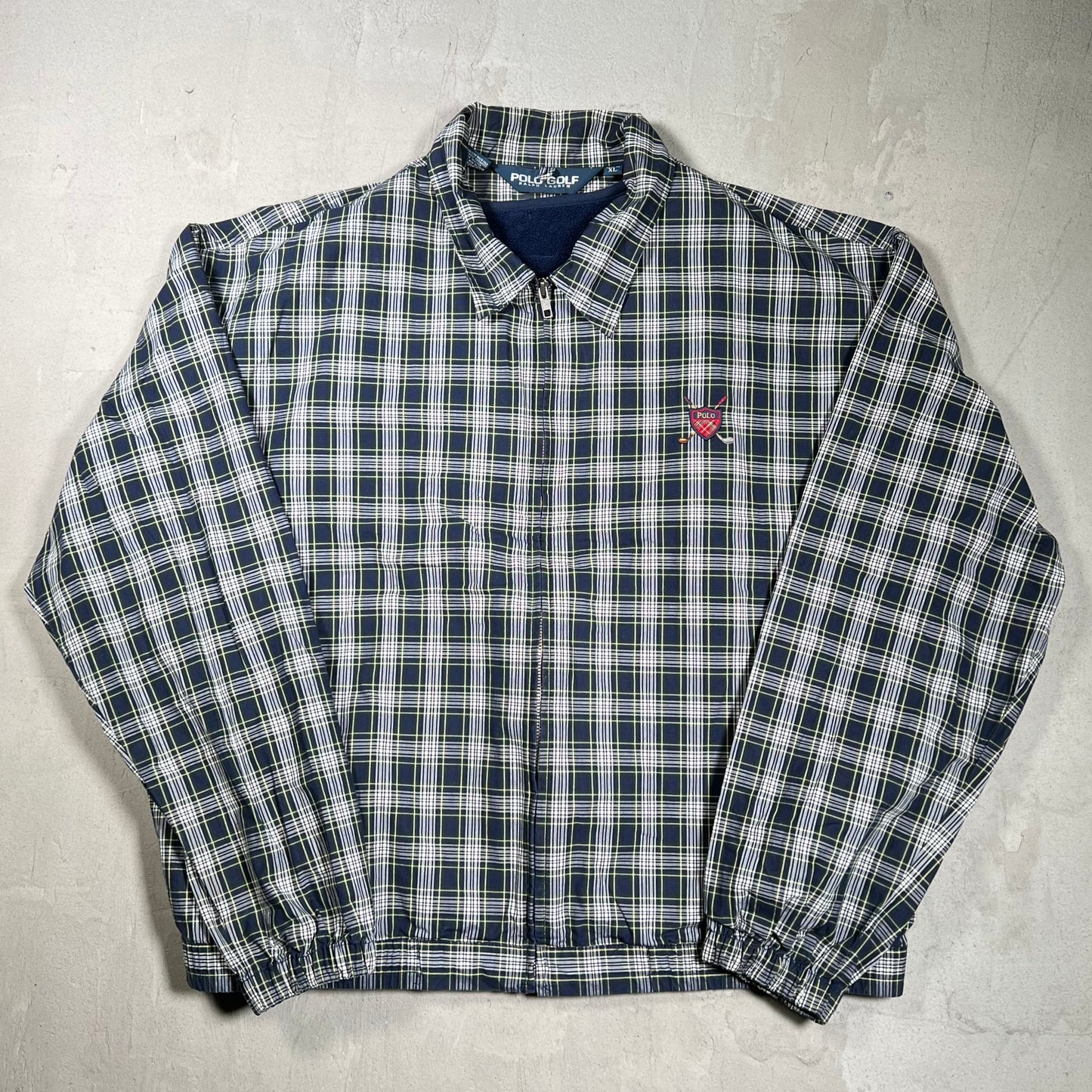 Y2K Polo Golf Plaid Jacket w/ Fleece Vest Liner Size XL USED v19829