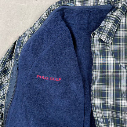 Y2K Polo Golf Plaid Jacket w/ Fleece Vest Liner Size XL USED v19829