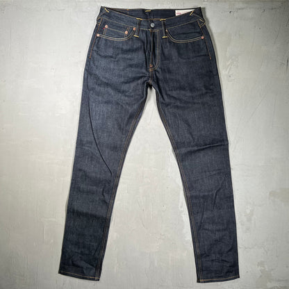 Evisu Red Logo Dark Blue Jeans Size 30x34 USED x17999
