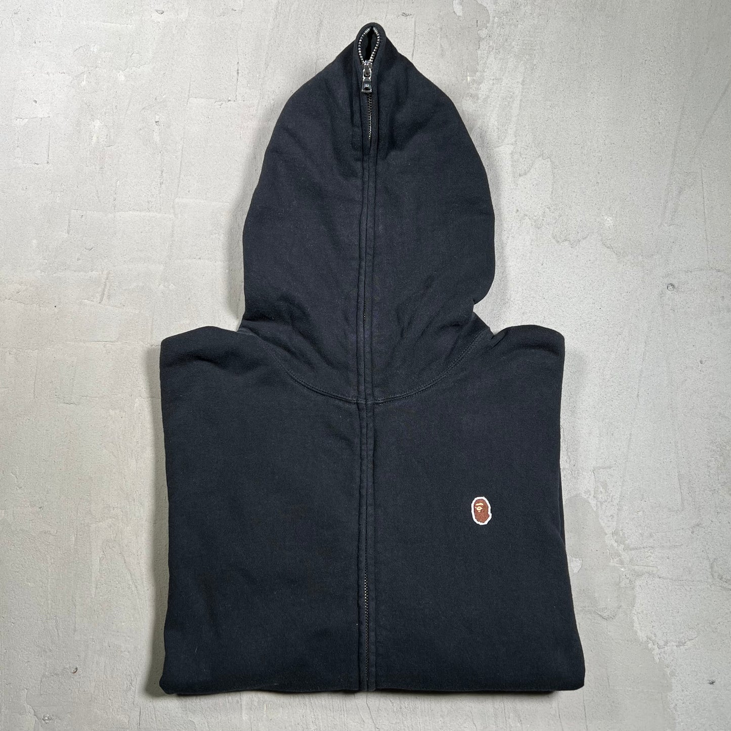 Bape Small Logo Black Full Zip Up Hoodie Size XL USED x17992
