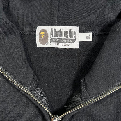 Bape Small Logo Black Full Zip Up Hoodie Size XL USED x17992