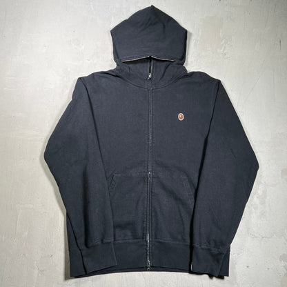 Bape Small Logo Black Full Zip Up Hoodie Size XL USED x17992