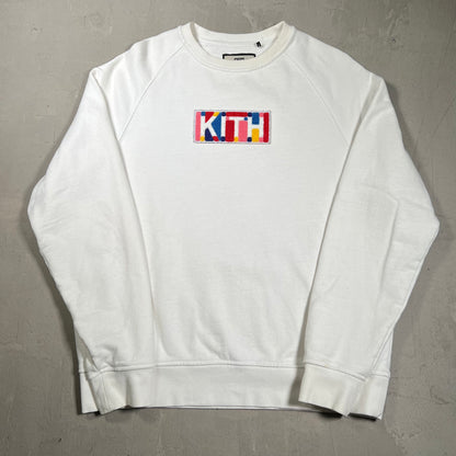 Kith Geo Color Box White Crewneck Size Medium USED x17996