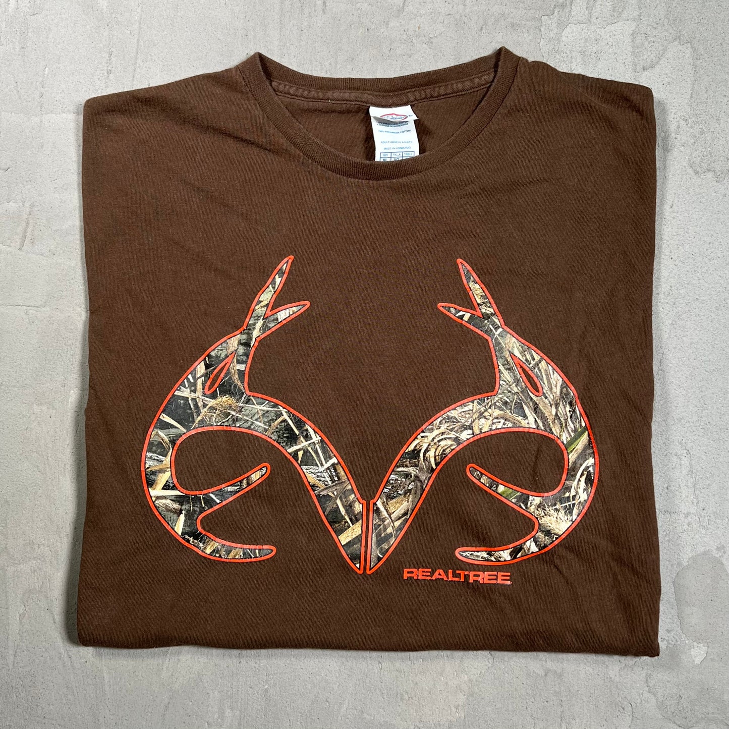 Real Tree Antlers Tee Brown Size XL USED v19816