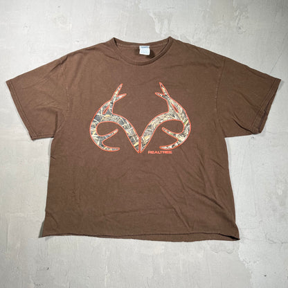 Real Tree Antlers Tee Brown Size XL USED v19816