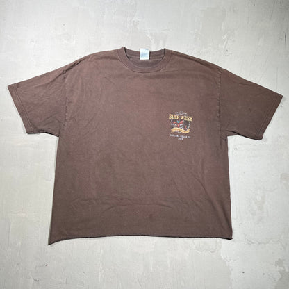 2010 Daytona Beach Bike Week Brown Tee Cropped Size XL USED v19815