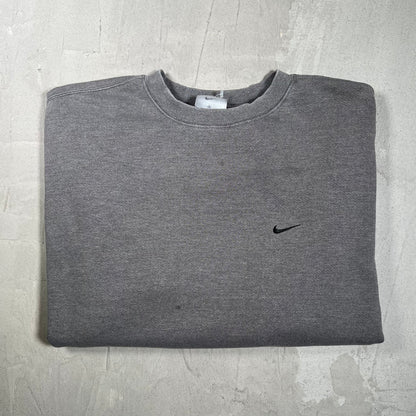 Y2K Nike Silver Tag Grey Brown Crewmeck Size XL USED v19797