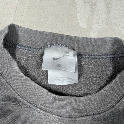 Y2K Nike Silver Tag Grey Brown Crewmeck Size XL USED v19797