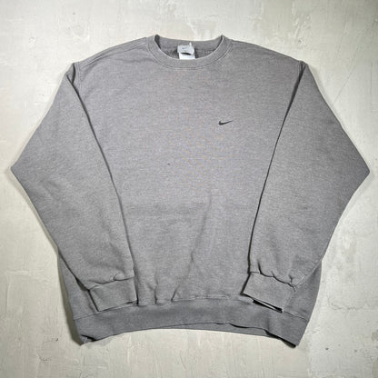 Y2K Nike Silver Tag Grey Brown Crewmeck Size XL USED v19797