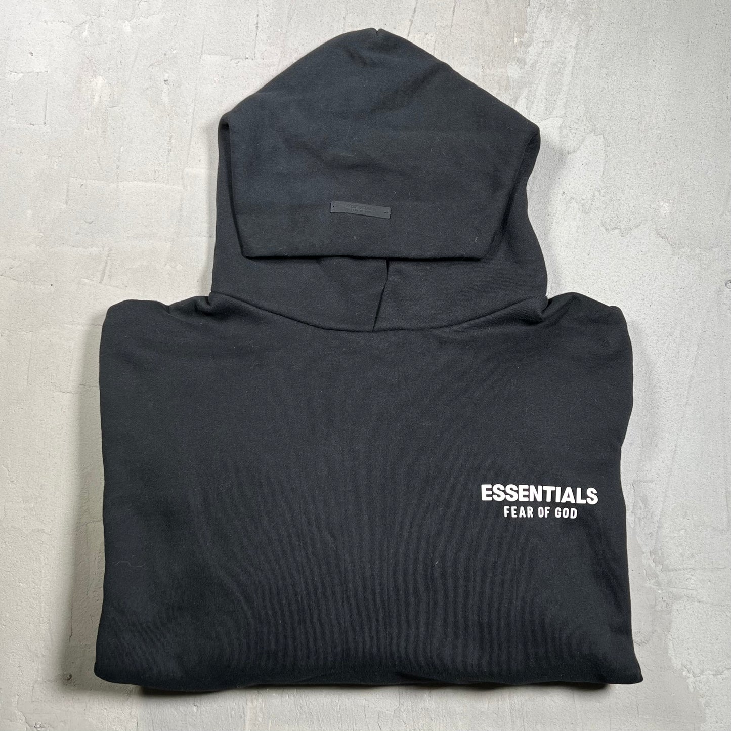 Essentials Fear of God FOG Black Hoodie White Lettering Size XL USED x17935