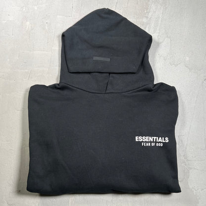 Essentials Fear of God FOG Black Hoodie White Lettering Size XL USED x17935