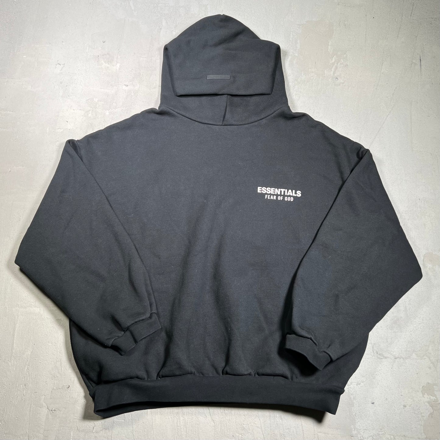 Essentials Fear of God FOG Black Hoodie White Lettering Size XL USED x17935