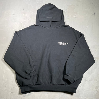 Essentials Fear of God FOG Black Hoodie White Lettering Size XL USED x17935