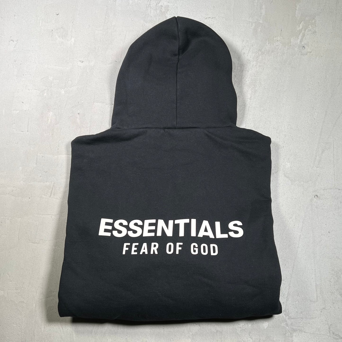Essentials Fear of God FOG Black Hoodie White Lettering Size XL USED x17935