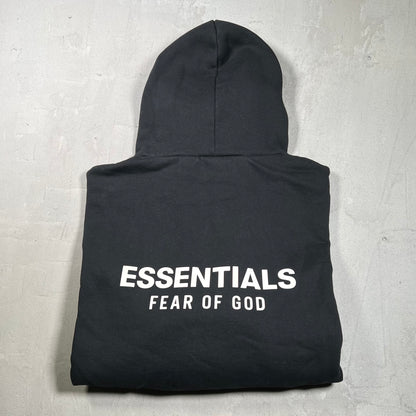 Essentials Fear of God FOG Black Hoodie White Lettering Size XL USED x17935