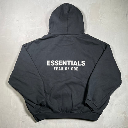 Essentials Fear of God FOG Black Hoodie White Lettering Size XL USED x17935