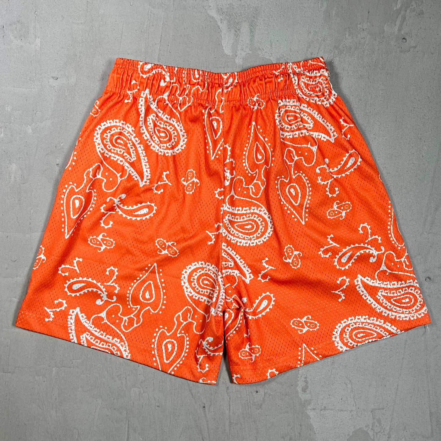 Eric Emanuel Orange Paisley Shorts Black Logo Size Medium USED x17872