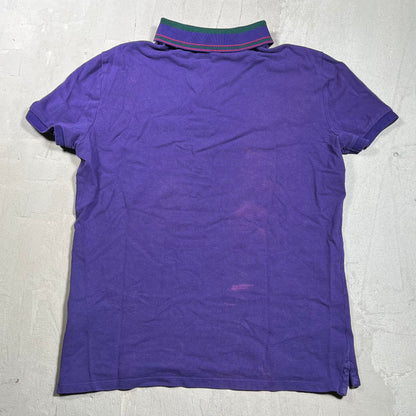 1990s Burberry Purple Polo Tee Size Medium USED v19814