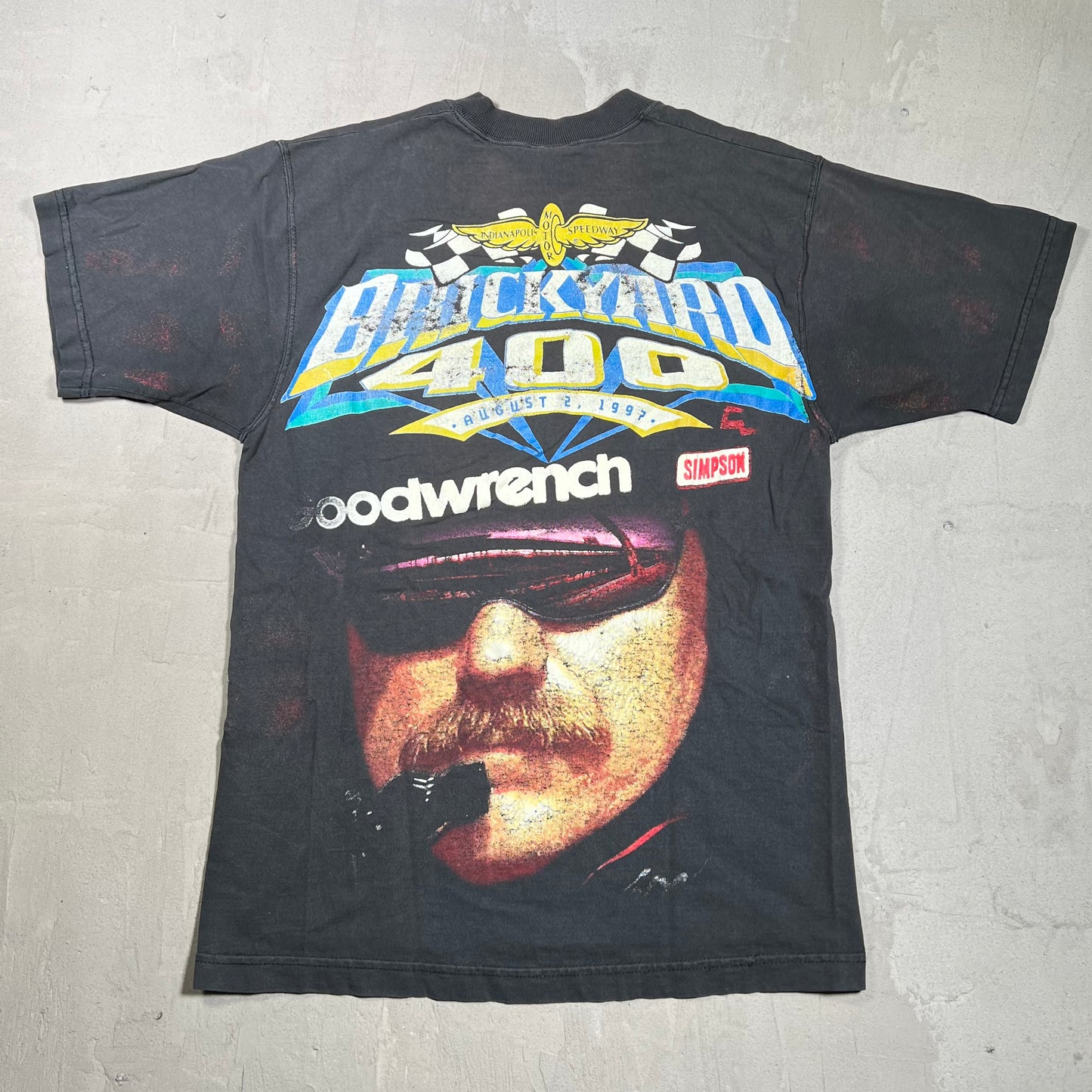 1997 Dale Earnhardt Brickyard 400 Nascar Racing Black Tee Size Medium USED v19758