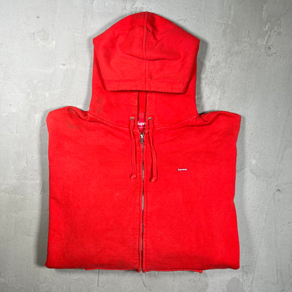 Supreme Burnt Red Small Box Logo Zip Up Hoodie (2021) Size Large USED x17707