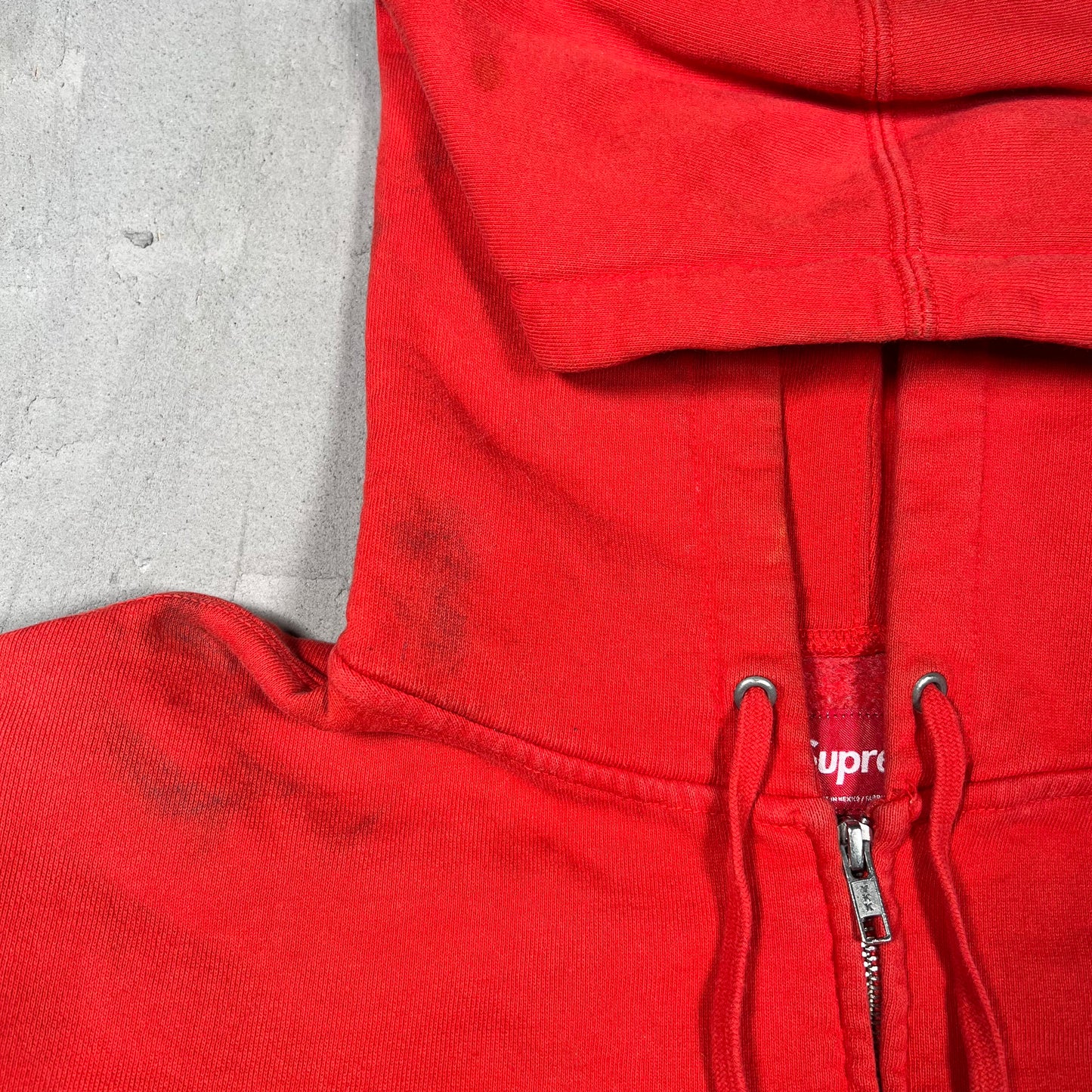 Supreme Burnt Red Small Box Logo Zip Up Hoodie (2021) Size Large USED x17707