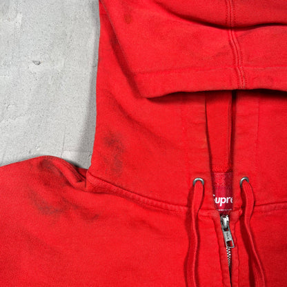 Supreme Burnt Red Small Box Logo Zip Up Hoodie (2021) Size Large USED x17707